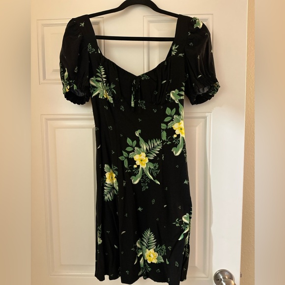 Urban Outfitters Dresses & Skirts - Urban Outfitters Black Dress with Yellow Floral Design